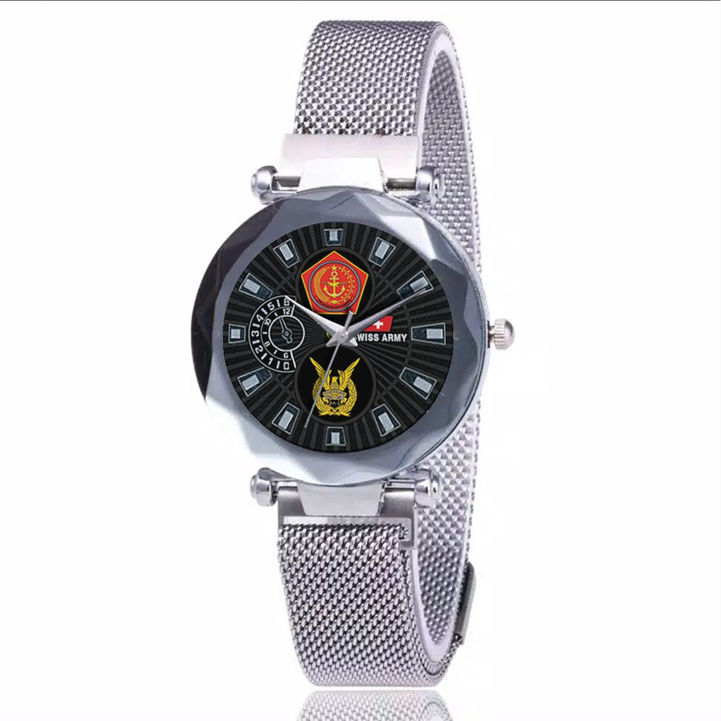 Jam Tangan Wanita Custom - TNI-TNI AU Free Box &amp; Batre Cadangan