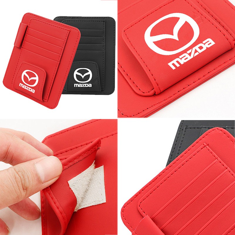 Klip Holder Kacamata / Kartu / Bon Bahan Kulit Untuk Sun Visor Mobil Mazda 3 2 6 5 CX3 CX5 RX8 BT50