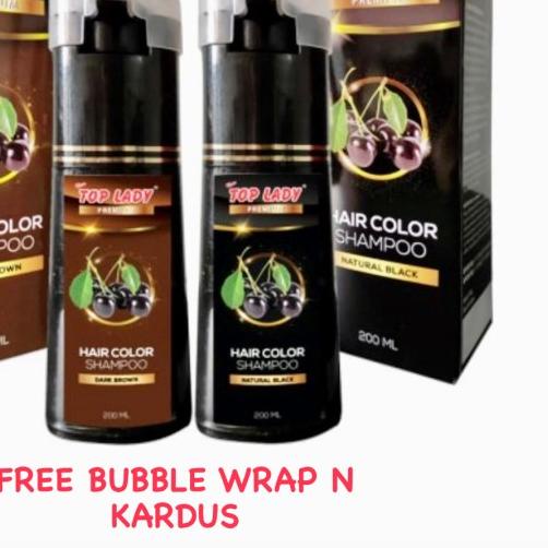 ℮ Hair Color Premium Shampoo Top Lady - Cokelat ✭