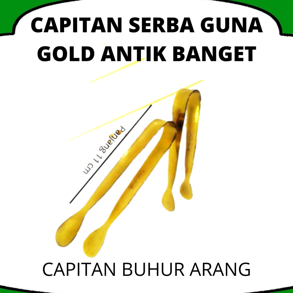 CAPITAN BUHUR KUE MAKANAN STEINLESS GOLD I SENDOK BUHUR CAPITAN ARANG