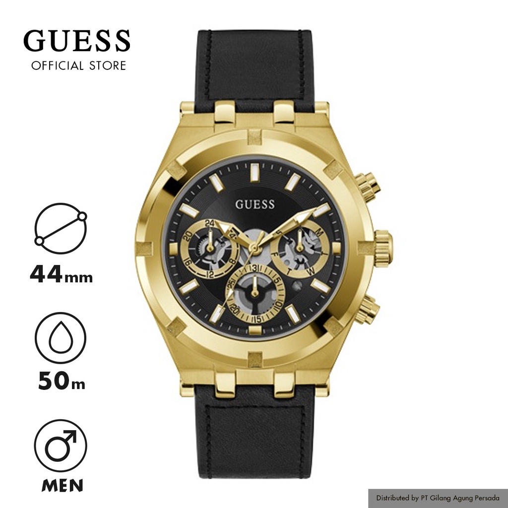 Guess Gents Watch Stainless Steel CONTINENTAL Black - GW0262G2