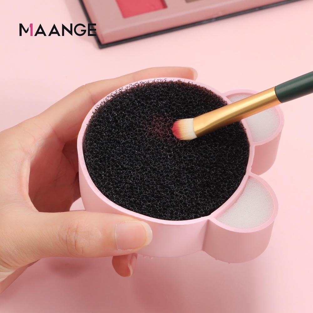 MAANGE Sponge Pembersih Brush Make Up Kuas Makeup Cleaner Alat Cuci kecantikan Silikon premium high quality lembut Dry&amp; Kecantikan Set5967