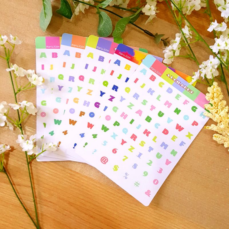 

ALPHABET STICKER SHEET DEKORASI / STICKER AESTHETIC /DECO STICKER