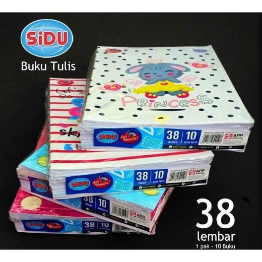 BUKU TULIS SIDU 38 LEMBAR / BUKU TULIS SEKOLAH ( 1 PACK ISI 10Pcs )