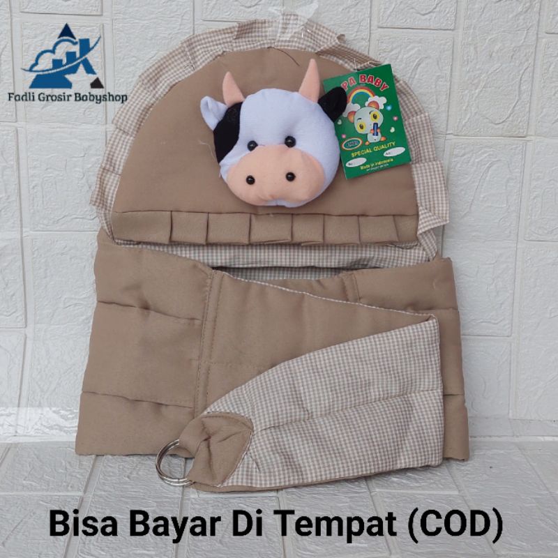 Gendongan Bayi Samping Topi Boneka Sapi