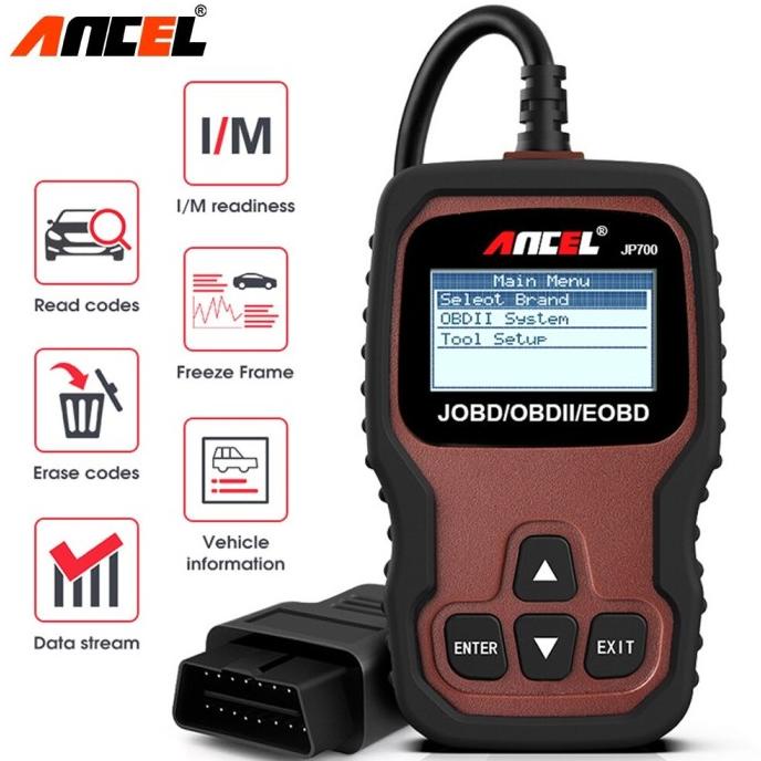 Ancel JP700 JOBD OBD2 Scanner Mobil Jepang Toyota Nissan Honda Mazda