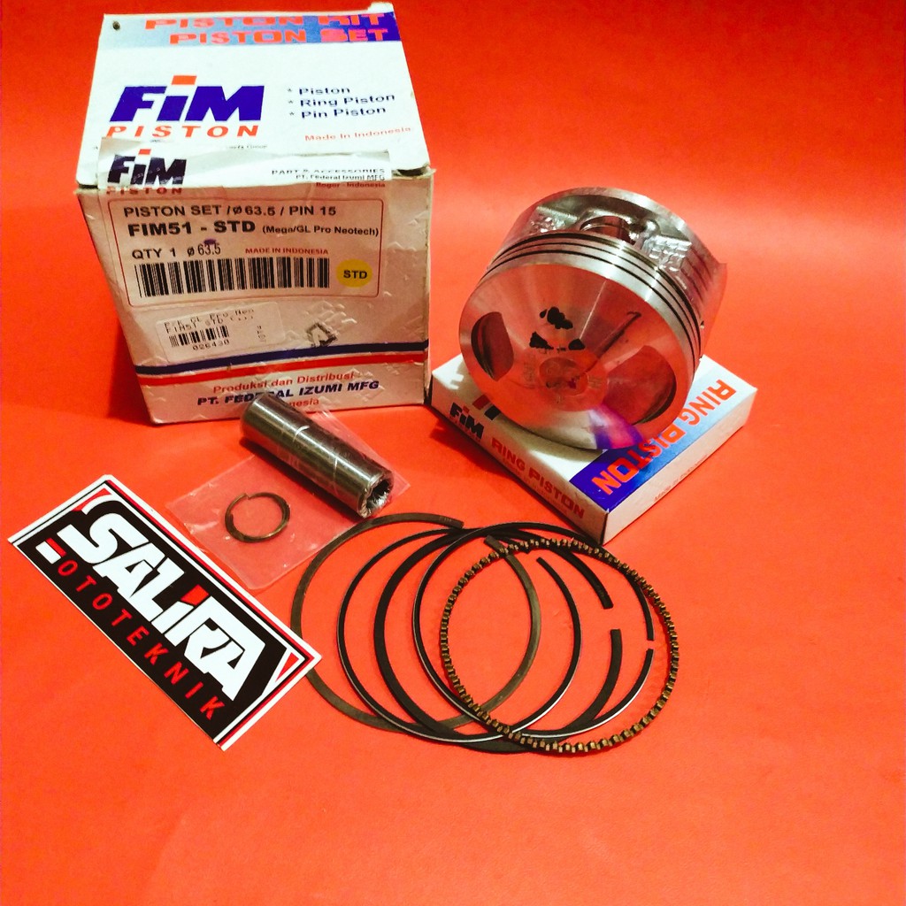 Piston Seher Seker Kit FIM Federal Izumi Pin 15 Diameter 63.5 64 64.5 65 65.5 66 FIM51 Megapro GL-7