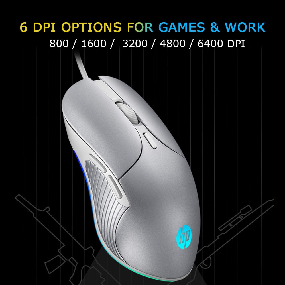 HP Genius Gaming Mouse M280 6400 dpi Mouse Led Wired Colorful Mice Ergonomic Gamer Mouse