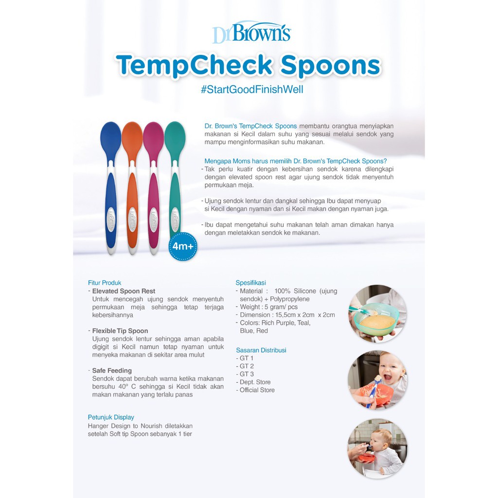 DR BROWNS TEMPCHECK SPOONS / SENDOK MAKAN ANAK/ SENDOK / SENDOK BAYI