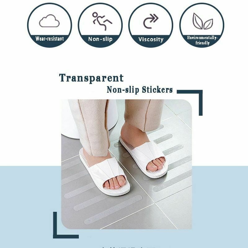 Stiker Transparan Bentuk S Anti Slip Untuk Kamar Mandi