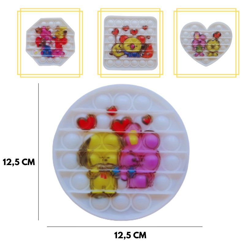 (MI) Pop It Rainbow Paddle Colour-BULAT PUTIH