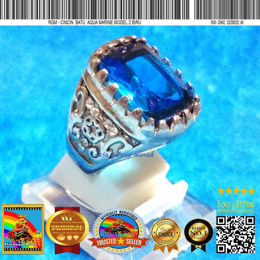 Raja Gelang Murah Cincin Batu Asli Aqua Marine Model 2 Biru Shopee Indonesia