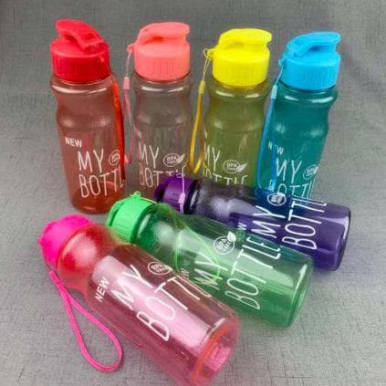 MY BOTTLE KLIP WARNA BOTOL MINUM 500 ML DENGAN TALI MY BOTTLE MURAH MY BOTTLE WARNA TALI MODEL KLIP TUTUP CLIP