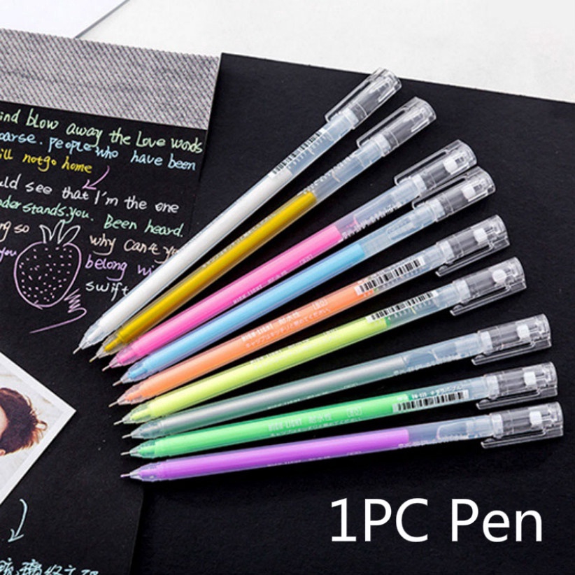 0.6mm White Ink Color Photo Album Gel Pen Stationery Office Learning Pen