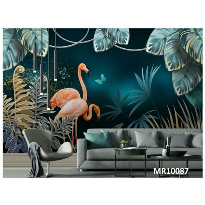 Wallpaper Dinding Photowall Mural Motif Floral Tropical