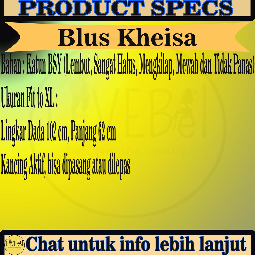 LVB Atasan Blus KHEISA / baju atasan wanita / atasan blouse / baju blus / one size KHEISYA