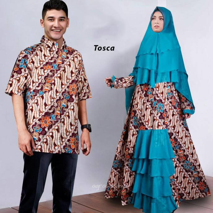 Couple batik pesta aryani tosca xl baju pasangan sarimbit ana toska TM