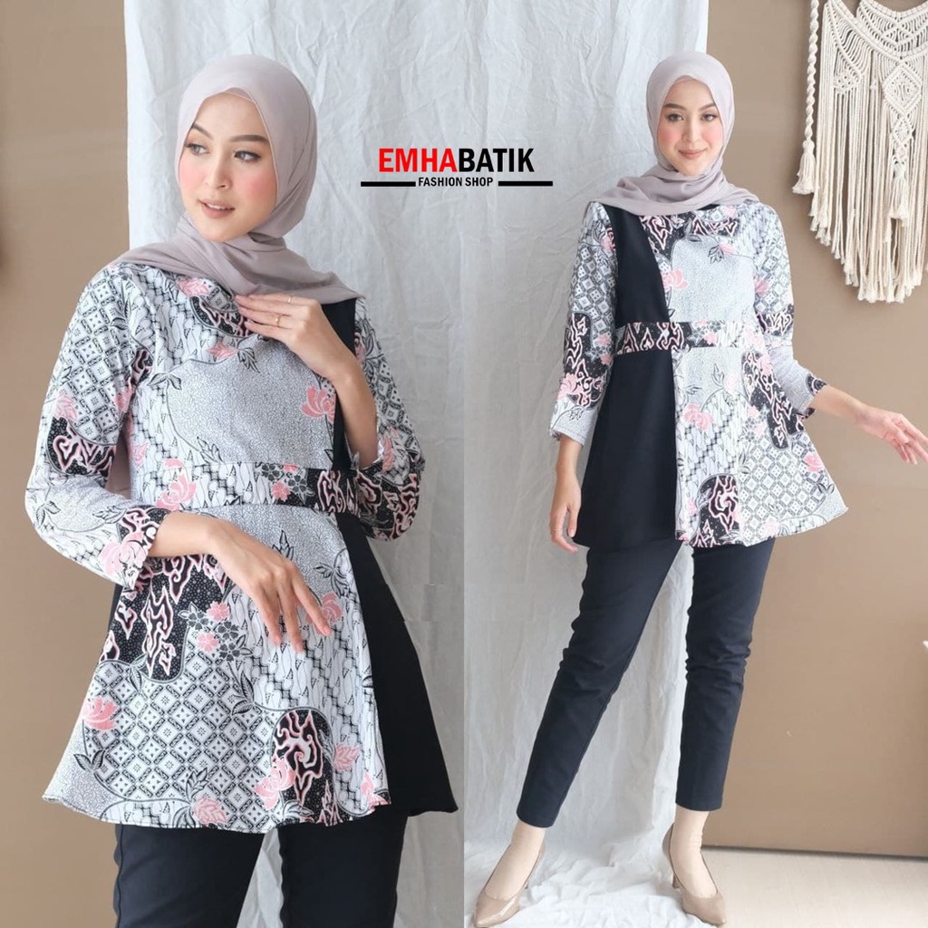 Atasan Batik Wanita PPBTK07 Modern Batik murah Cassual Atasanbatik Wanitabatik /Atasanwanita...-MOTIF 3