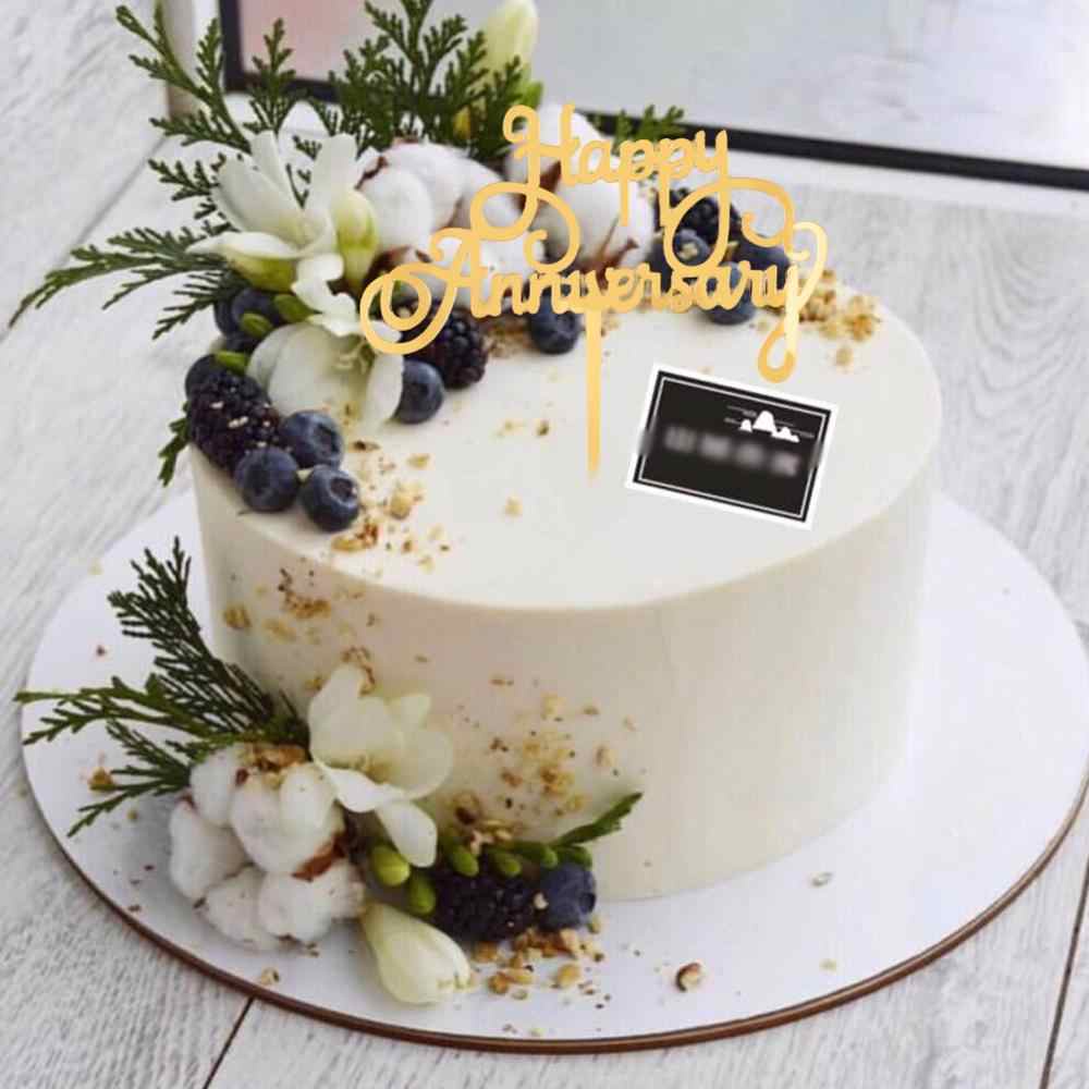 Cake Topper / Tusukan Hiasan Kue ACRYLIC Happy Anniversary