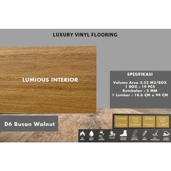 Lapakrossa [Luxury] Vinyl Flooring / Lantai Vinyl / Harga Per Box / Daedong