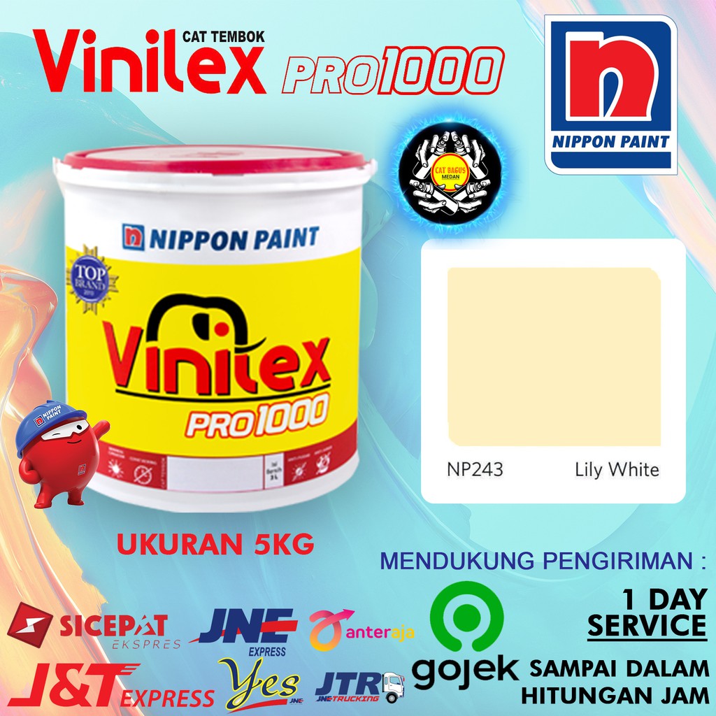 Jual Cat Air Tembok Dinding Vinilex 5 Kg Warna Np 243 Lily White Np243 Putih Gading Tulang 8669