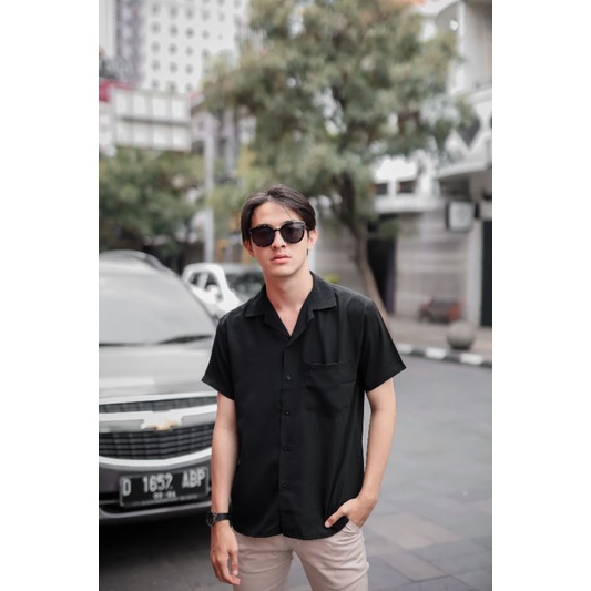 RIBSGOLD KEMEJA MAN AMARINE / KEMEJA POLOS LENGAN PENDEK