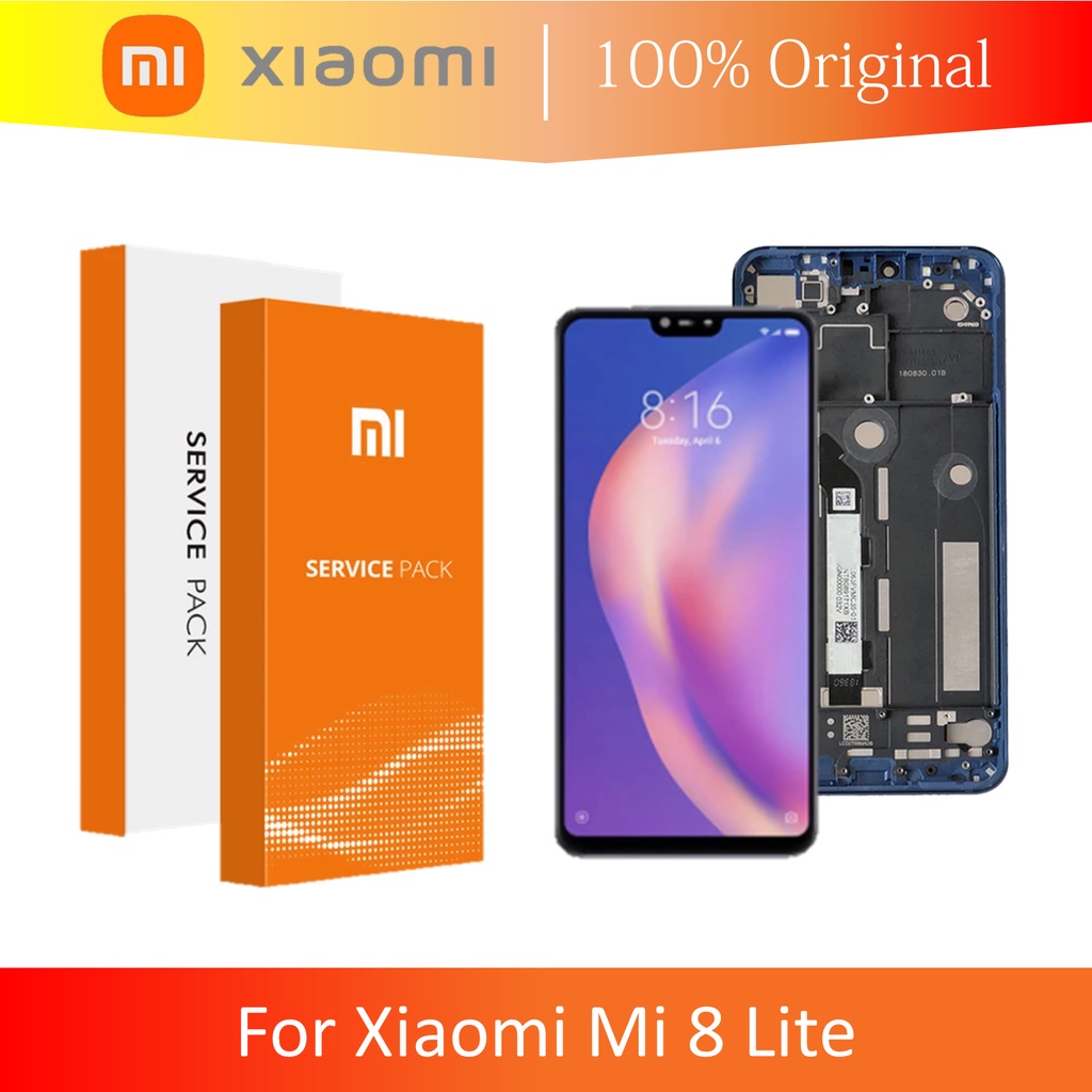 [ CHECK.ID ] LCD + FRAME XIAOMI MI 8 MI8 LITE SERVICE PRODUCT