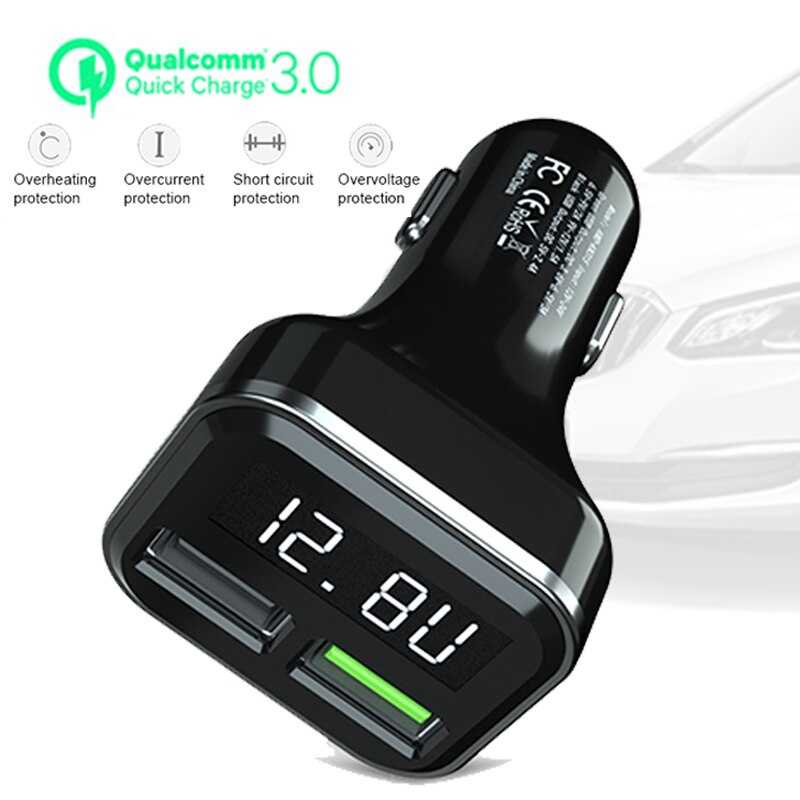 (100% BARANG ORI) YPAY Car Charger Smartphone 2 Port 3.1A QC3.0 LCD Display - KMD-KN315