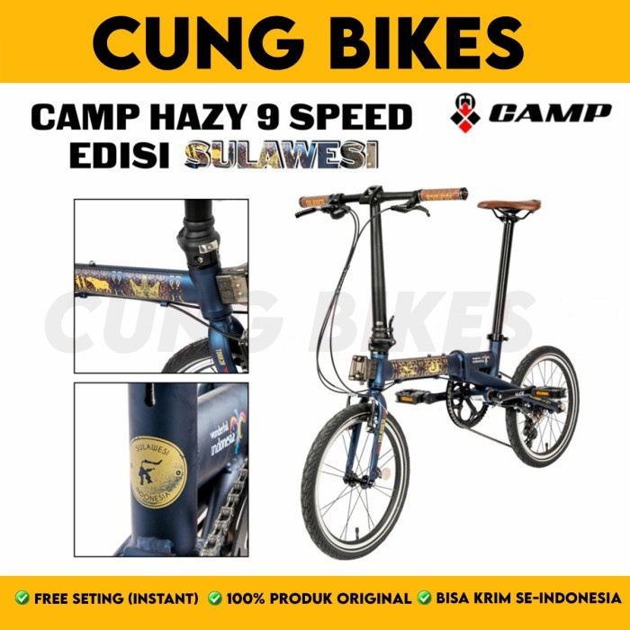 Sepeda lipat 16 inch folding bike Camp Hazy 9 speed Sulawesi Edition wonderfull Indonesia