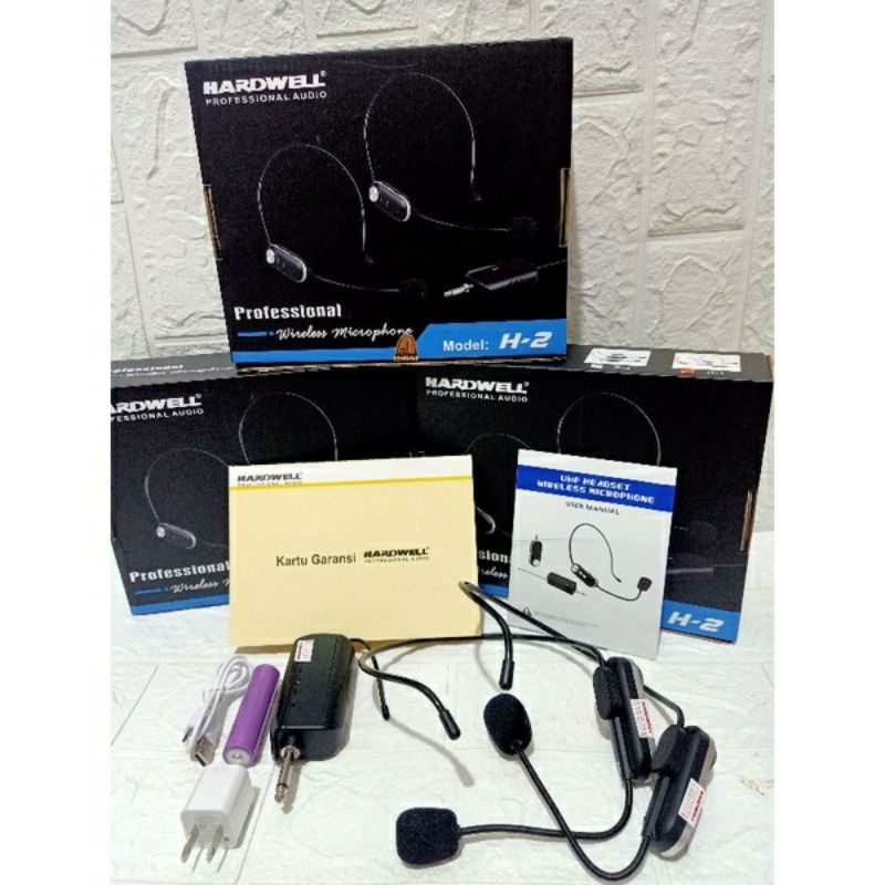 Hardwell h2 Mic wireless imam bando dual headset bando Hardwell h2 original