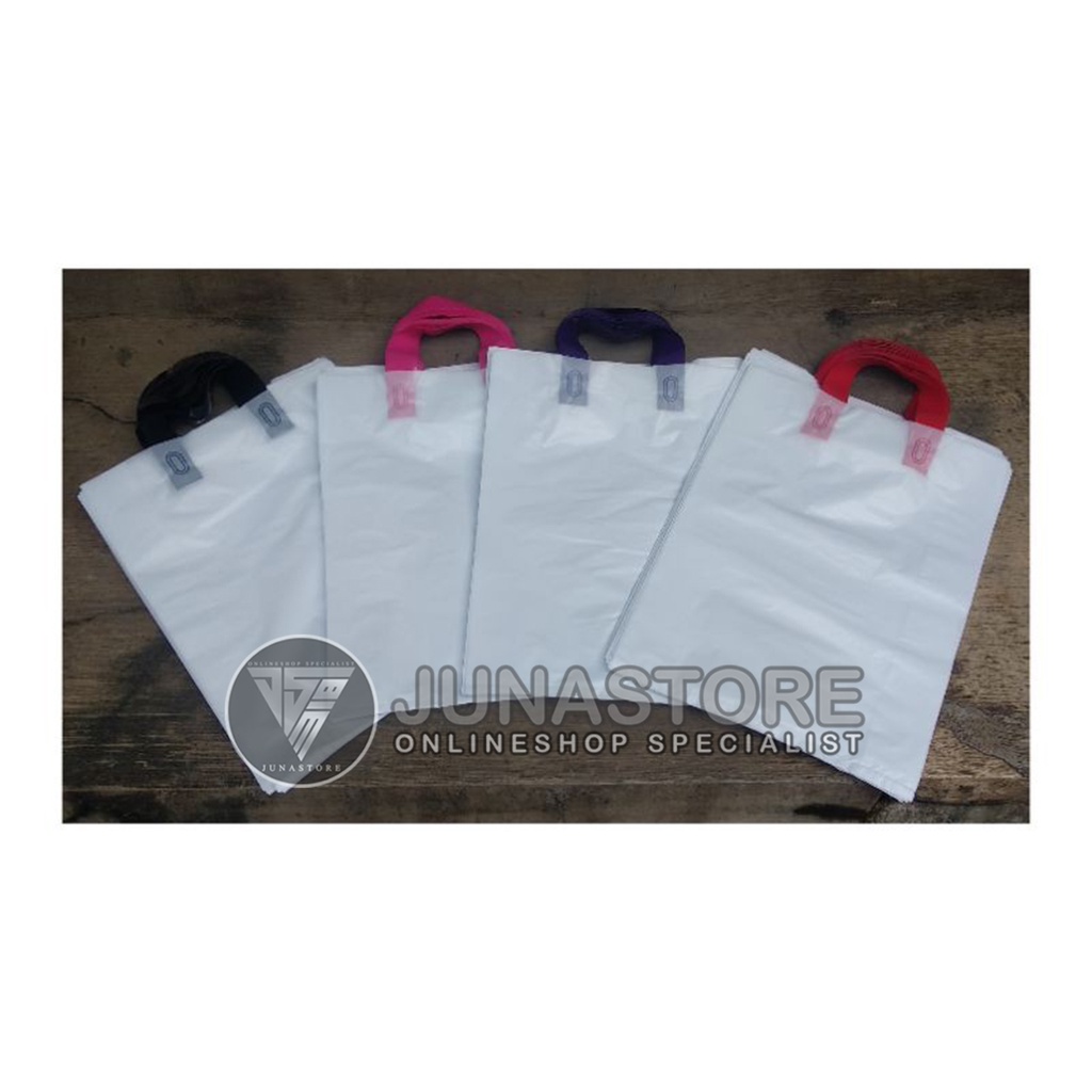 Plastik Shopping Bag / Plastik Soft Handle Kantong Putih REA 25 x 35