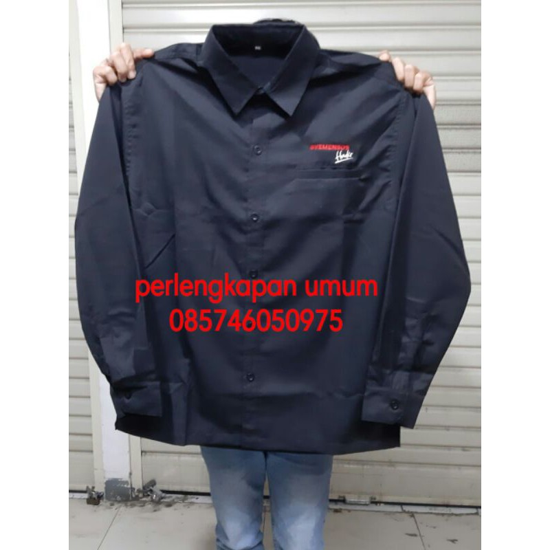 KEMEJA KEMENSOS HADIR HITAM LENGAN PANJANG