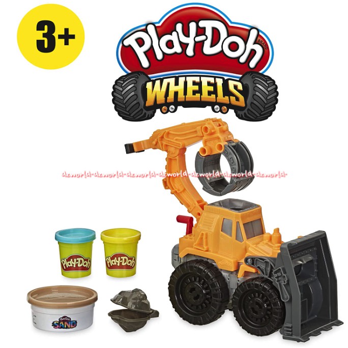 Play-Doh Wheels Front Loader Mainan Lilin Playdoh Mobil Bulldoser Tambang Pasir Mobil Capitan