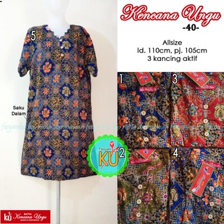 40 DASTER  BATIK  KENCANA  UNGU ASLI LABEL MERAH 3 KANCING 