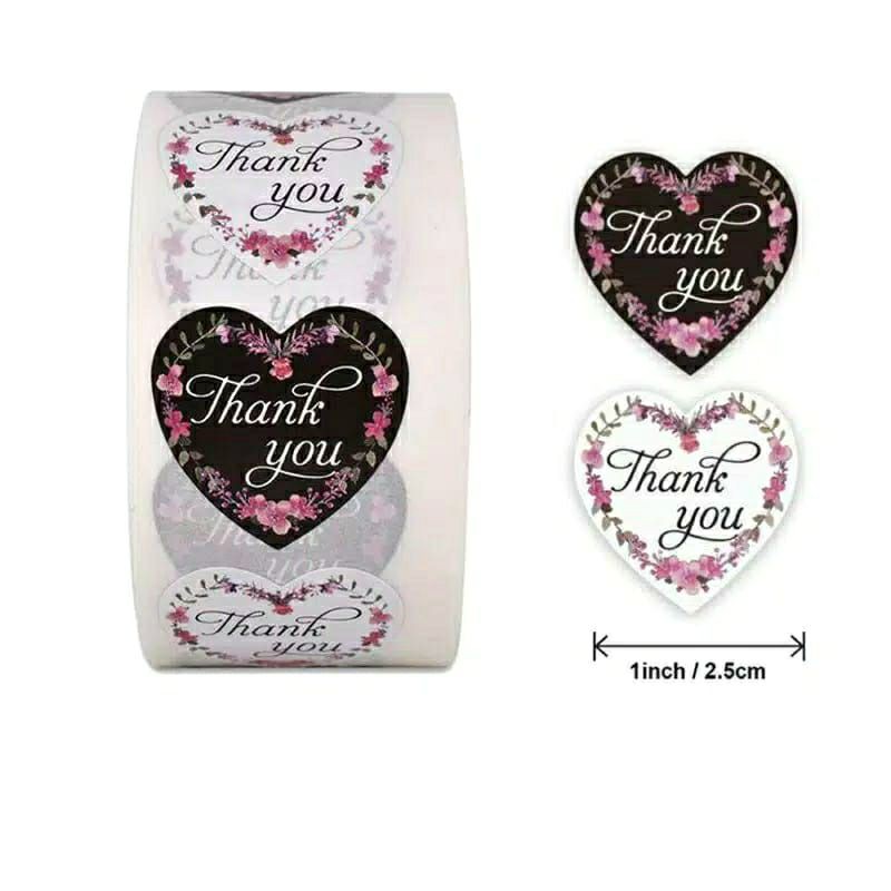 STIKER THANK YOU / TERIMAKASIH VINTAGE LOVE FLOWER