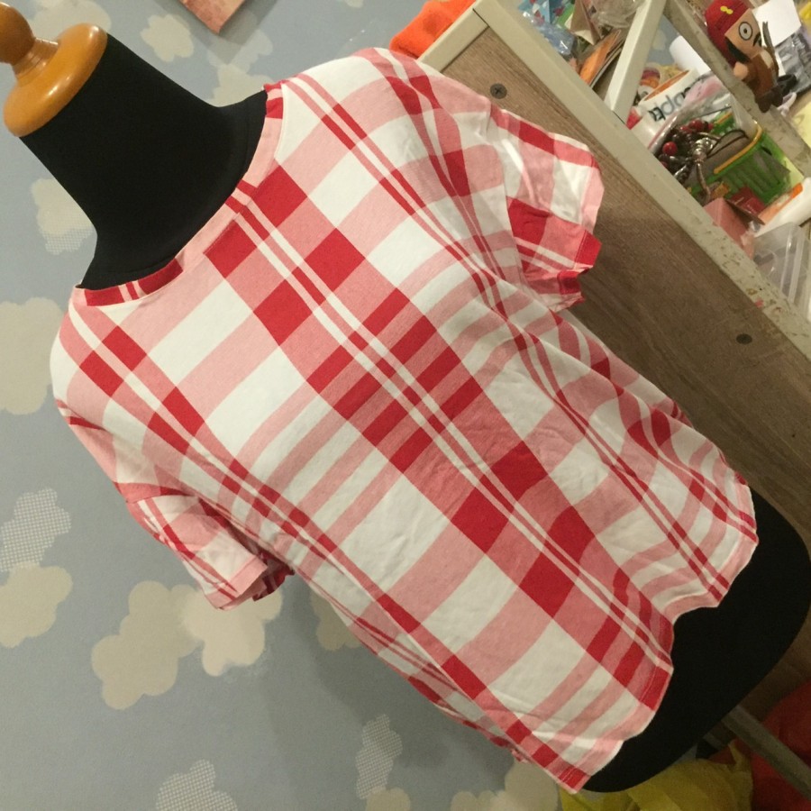 Preloved Zara - Kaos Wanita / Plaid Red Tees