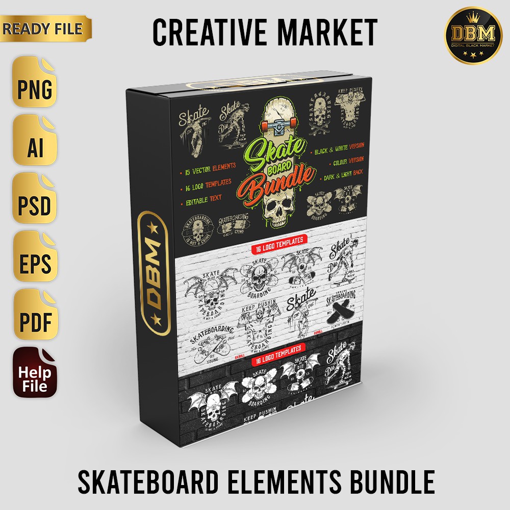 Skateboard Elements Bundle - Vector Designs