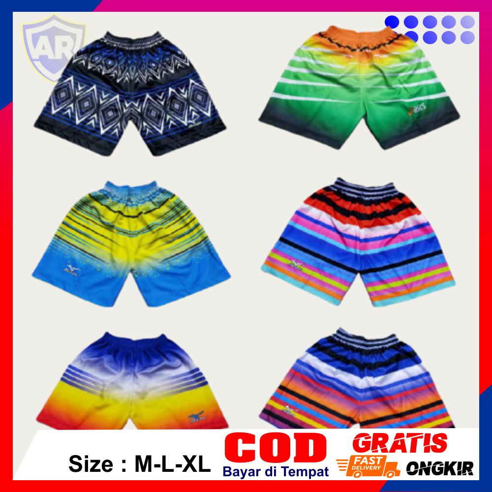 Celana Voli Volly Celana Volley Full Printing Pria dan Wanita Pendek Panjang Polos Model Mizuno Sera