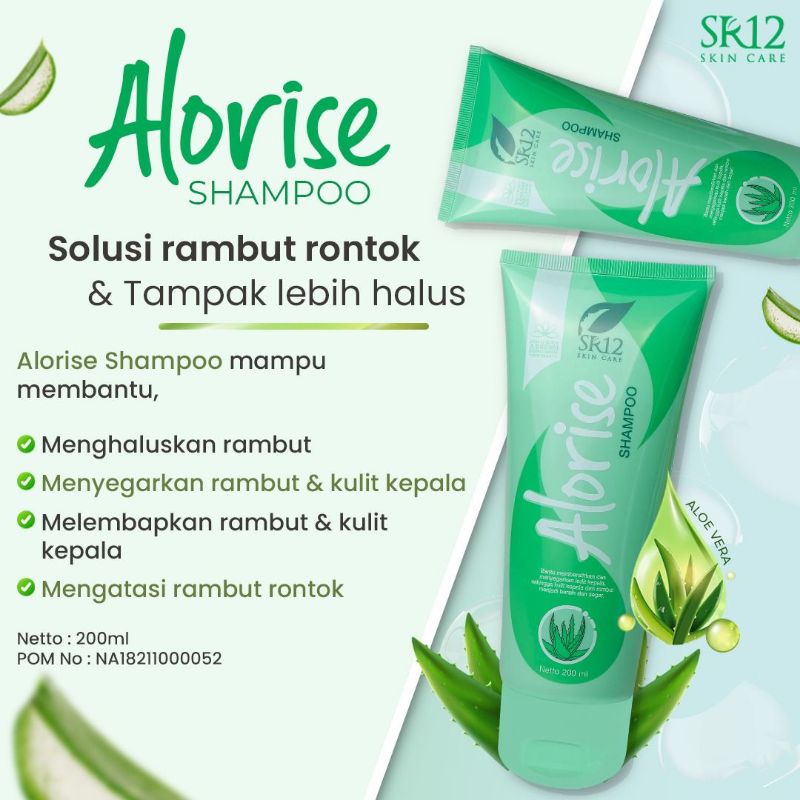 ALORISE SHAMPOO SR12 BPOM SHAMPO ANTI RONTOK ANTI KETOMBE PENYUBUR RAMBUT ANTI GATAL PENYEGAR RAMBUT