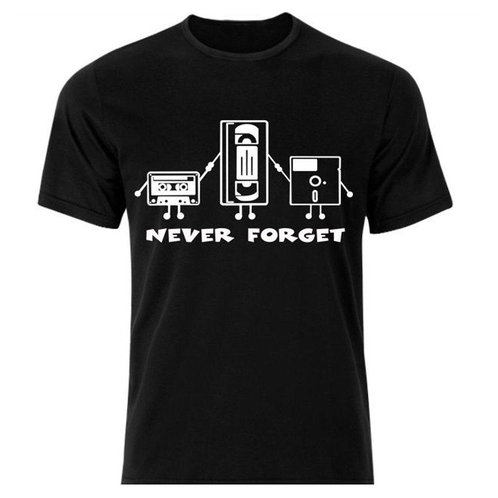 Never Forget VHS Tape Floppy Disk Funny Tshirt