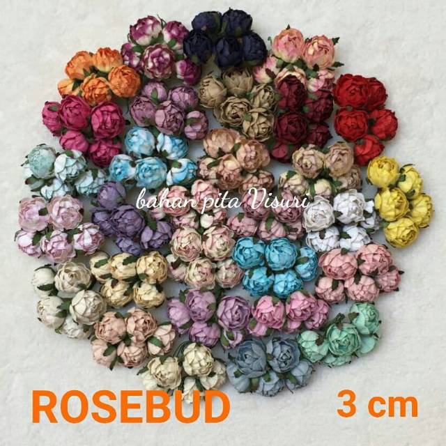 Paper Flower Rosebud 3cm Seri A