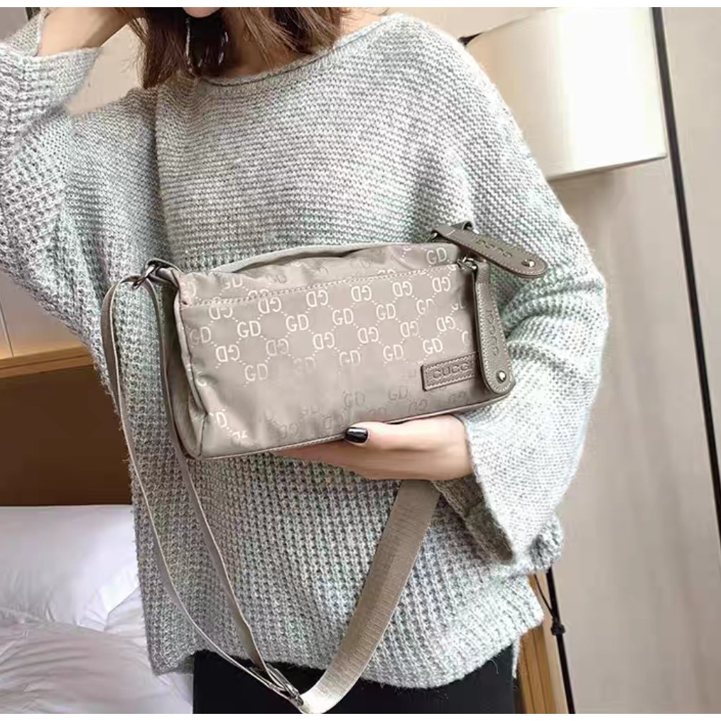 BJ79075 - BLACK/KHAKI - TAS SLEMPANG NYLON KANVAS TAS KAIN RINGAN SALE TAS WANITA FASHION IMPORT MODIS ELEGAN TERMURAH TERLARIS TERBARU BAGSTORE JAKARTA TAS BATAM CR7477 JTF90750 ELJ5839 LT1871 GT1846 BQ3230