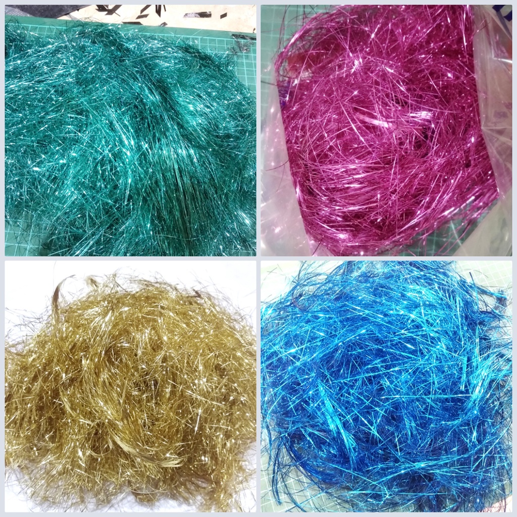 READY STOCK SERAT METALIK SERAT CARBON FORGED CHOPPED SERAT UNTUK CARBON FORGED WARNA BIRU RAINBOW, 