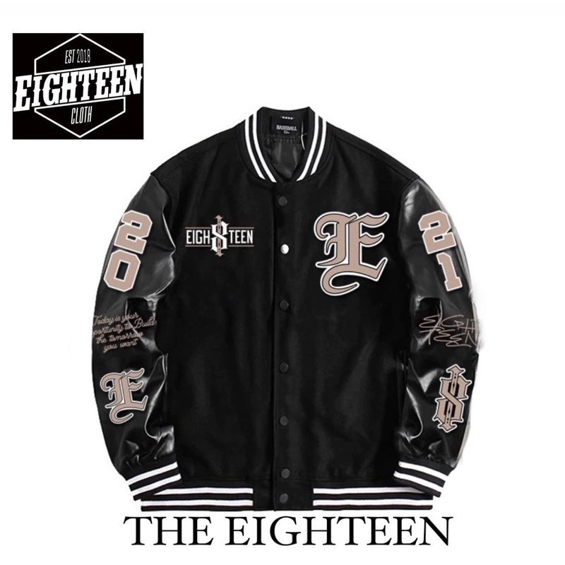JAKET VARSITY LEATHER KOMBINASI KULIT