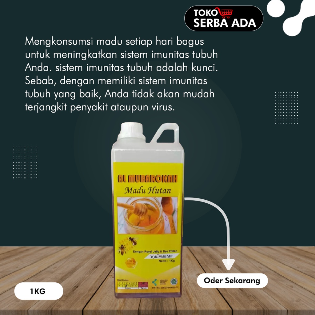 

Madu Hutan Kalimantan 1 kg Al Mubarokah | Obat Batuk & sakit Tenggorokan, Memperbaiki Metabolisme Tubuh