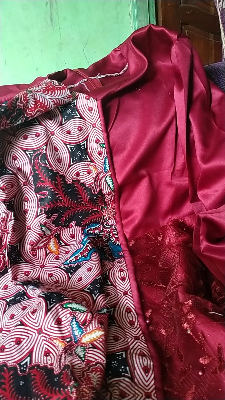 Atasan Blouse Batik Wanita Modern Fashion Wanita Kekinian Brokat Batik Kombinasi Ruby And Arsyla