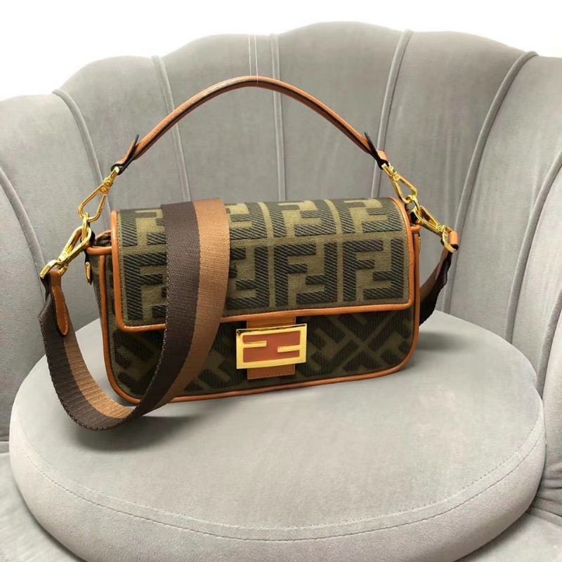 fendi shoulder bag canvas brown