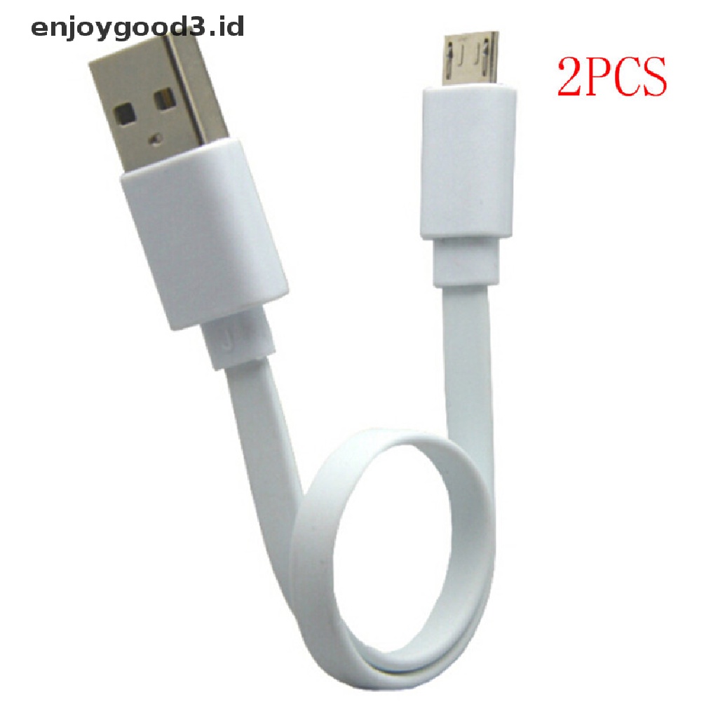 2pcs Kabel Data / Charger Micro Usb Ultra Pendek 20cm Untuk Power Bank