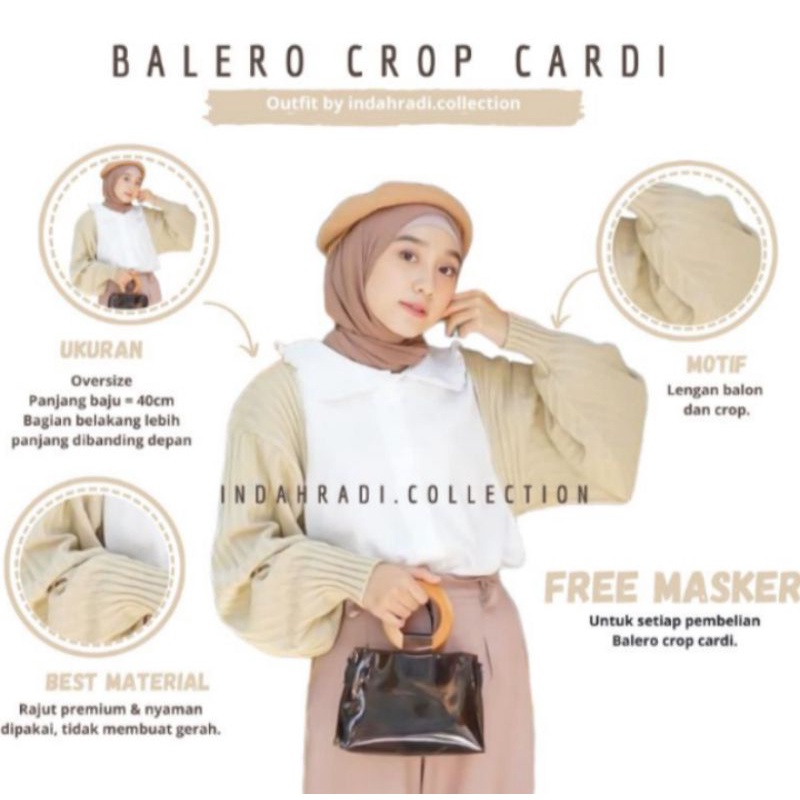 ZUNEASHOP - CARDIGAN BALERO CROP OVERSIZE / CARDIGAN RAJUT WANITA DEWASA / BAJU ATASAN
