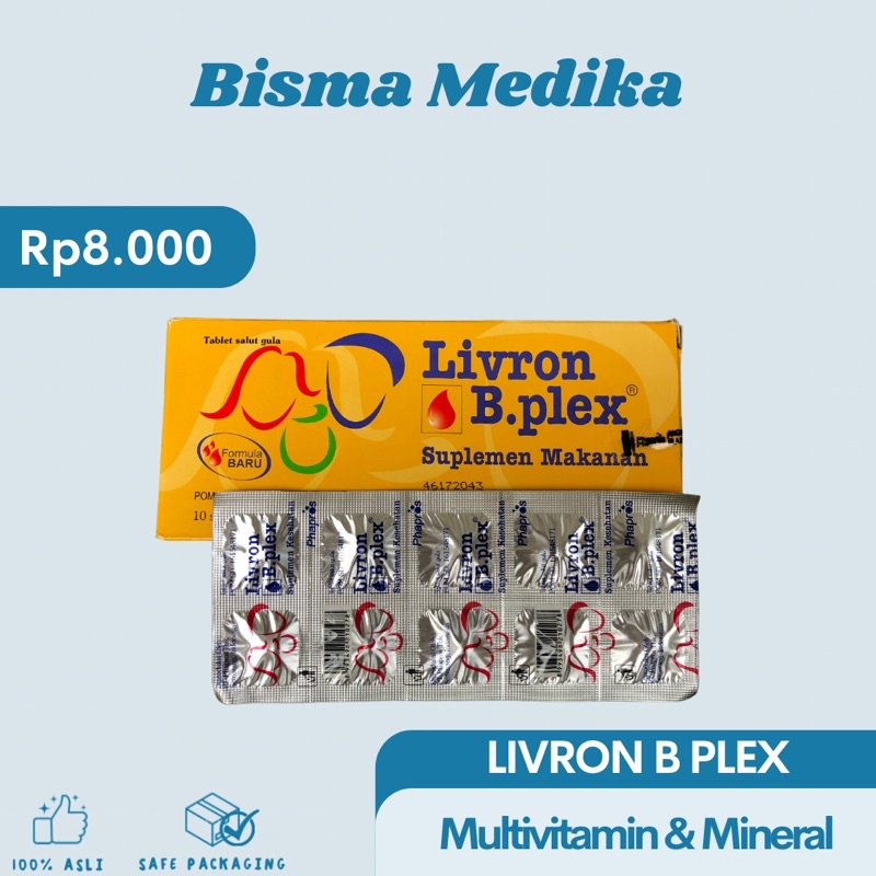 Jual Livron B Plex Strip/ Vitamin dan Mineral Tubuh/ Multivitamin dan